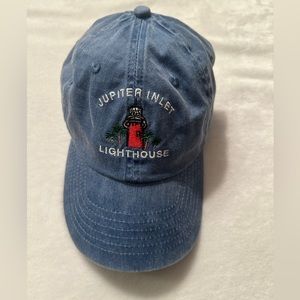 Royal Resortwear denim Jupiter Inlet lighthouse, Florida hat, Unisex, Adjustable